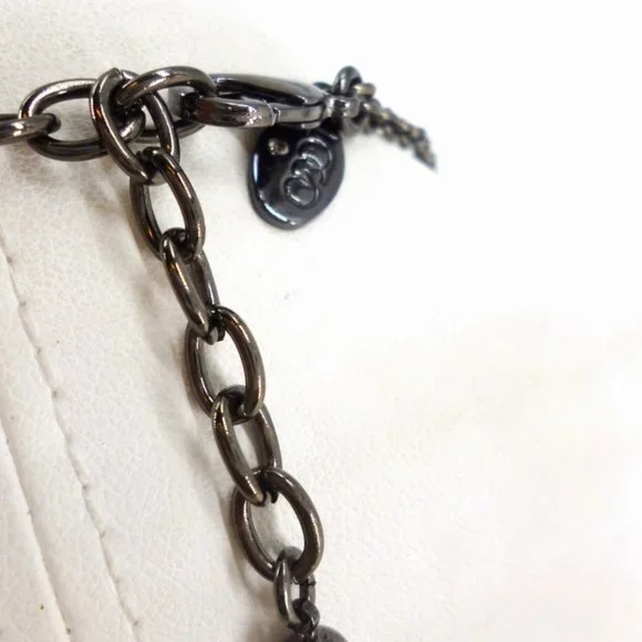 LOGO Necklace by Lori Goldstein Garnet Red, Aurora Borealis & Gunmetal 21" NWOT - Picture 4 of 5